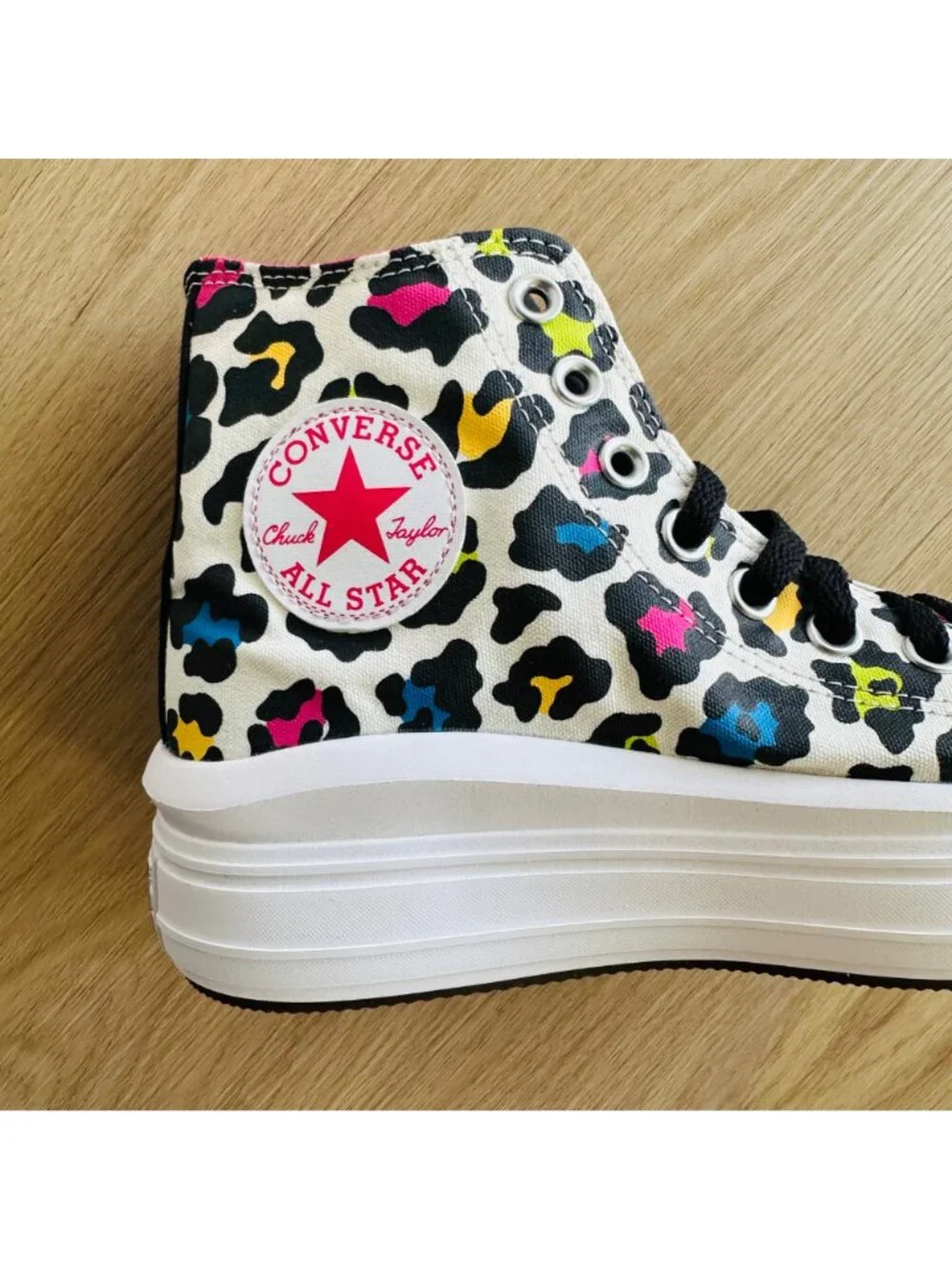❤️Converse All Star Ctas Move Hi Kids Shoes 5.5 Platform Leopard Sneaker 272376C